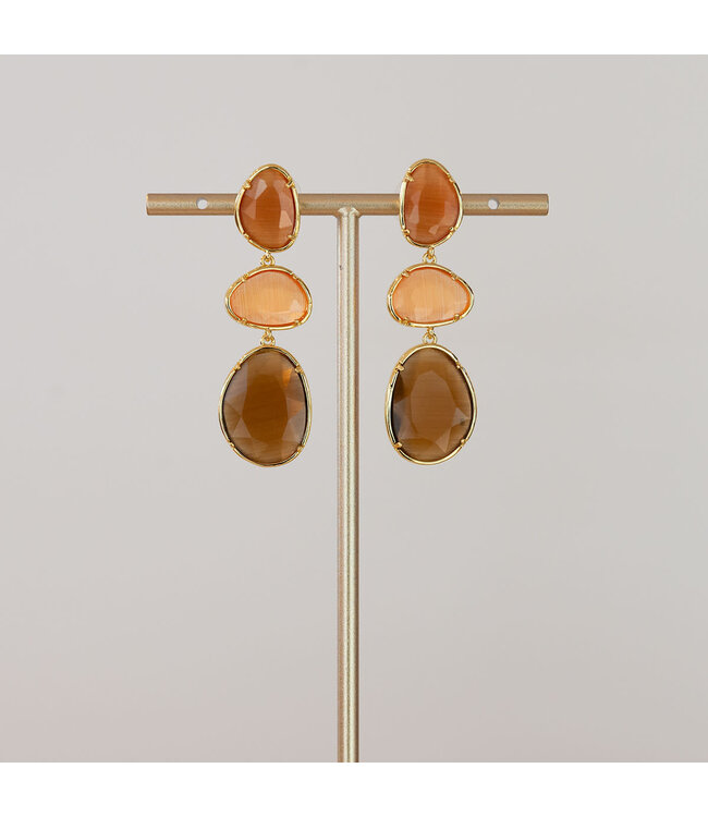 Oorring Giselle Oranje/Bruin