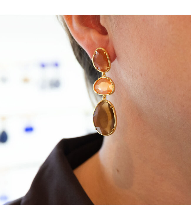 Oorring Giselle Oranje/Bruin