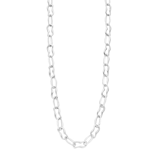 Les Cordes Halsketting detroitlang Zilver Mat