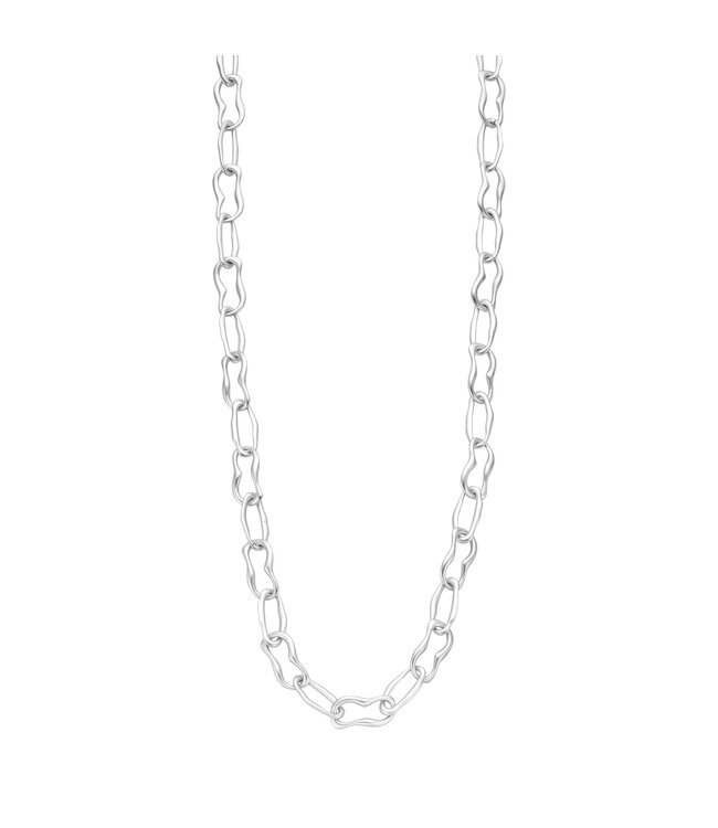 Les Cordes Halsketting detroitlang Zilver Mat