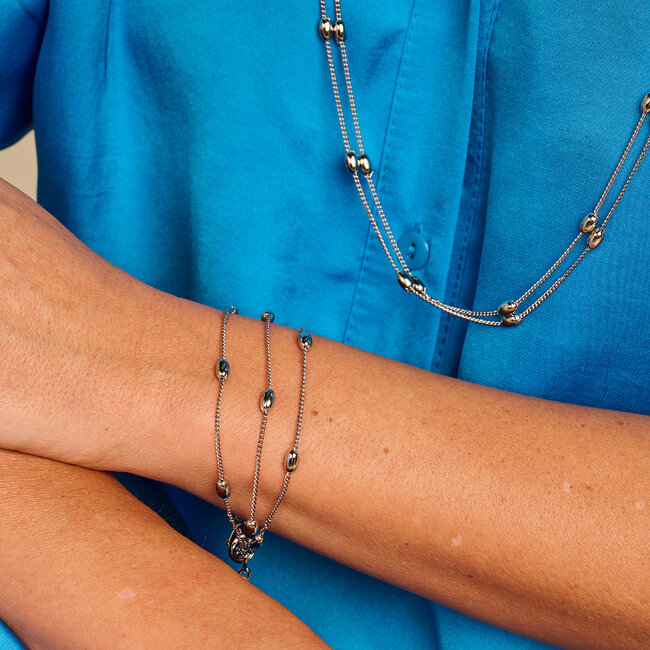 Les Cordes Armband Dallas Zilverkleur
