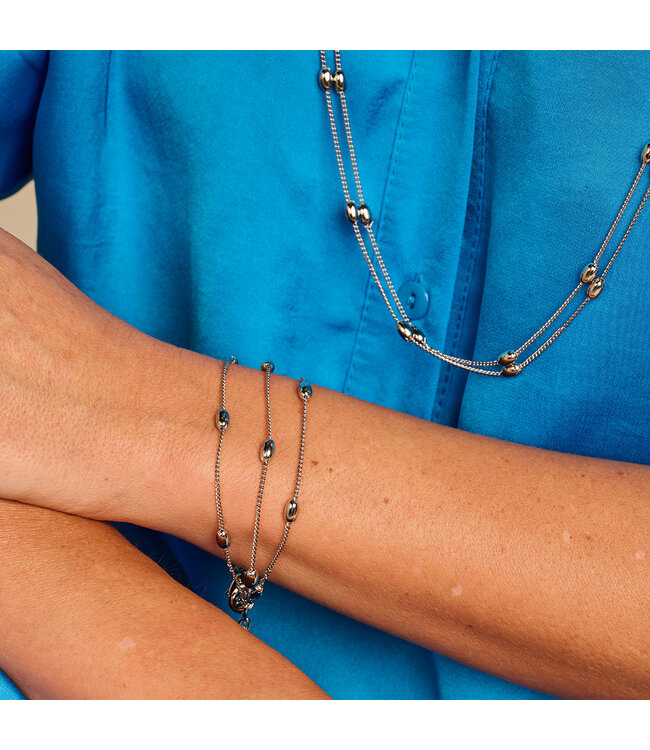 Les Cordes Armband Dallas Zilverkleur
