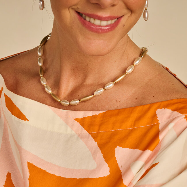 Les Cordes Halsketting Dario Parelmoer