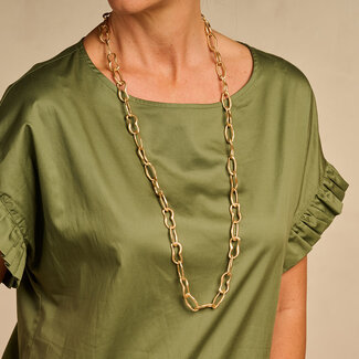 Les Cordes Halsketting Detroitlang Goud Mat