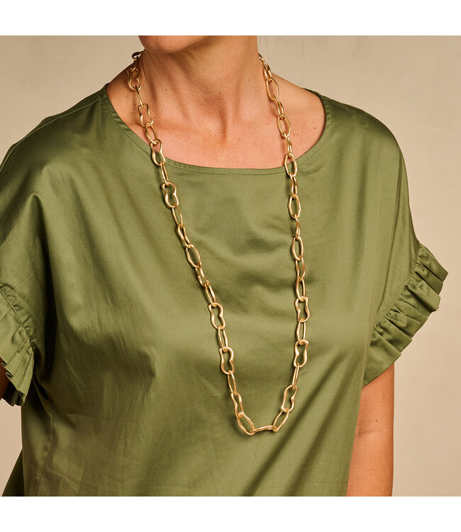 Les Cordes Halsketting Detroitlang Goud Mat