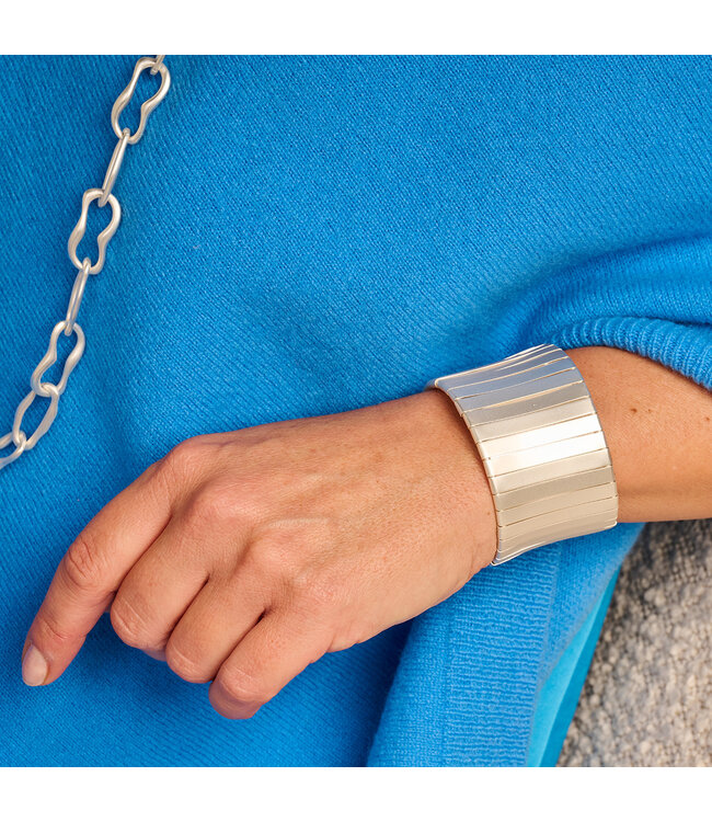 Les Cordes Halsketting detroitlang Zilver Mat