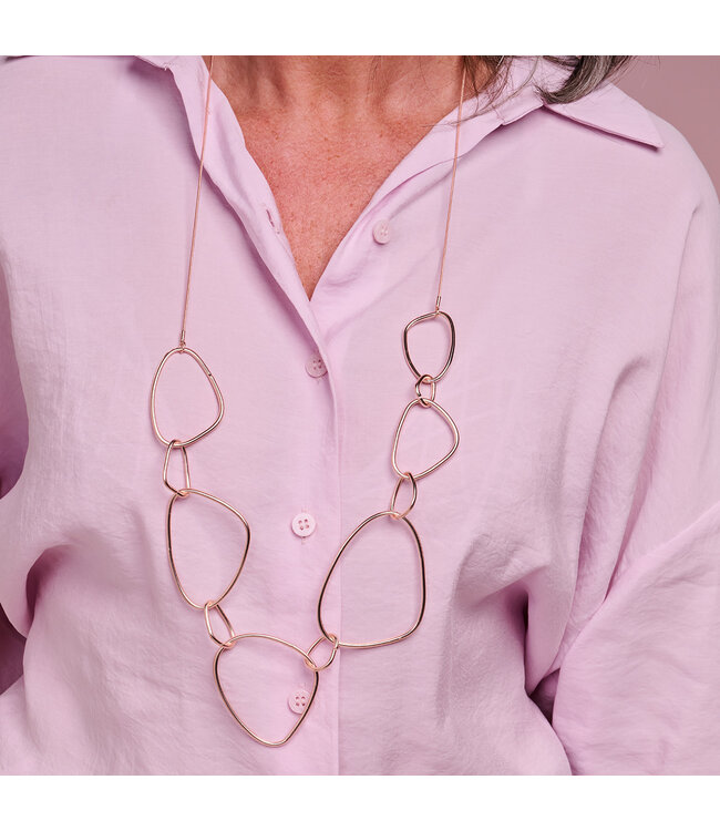 Les Cordes Halsketting Galka Rosegoud