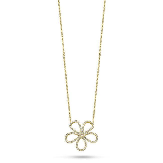 Silver Rose Halsketting Dewi Goud