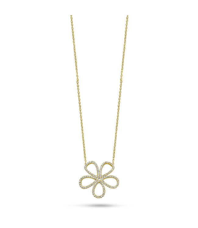 Silver Rose Halsketting Dewi Goud