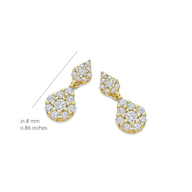 Silver Rose Oorring  Lisse