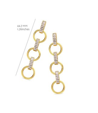 Silver Rose Oorring Fela Goud