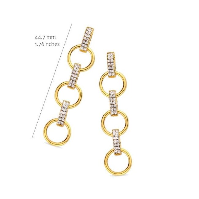 Silver Rose Oorring Fela Goud