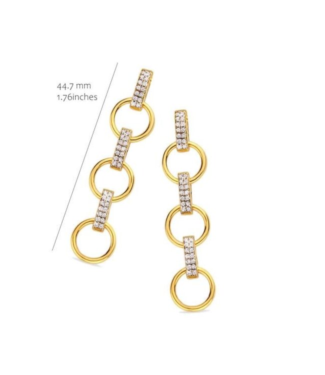 Silver Rose Oorring Fela Goud