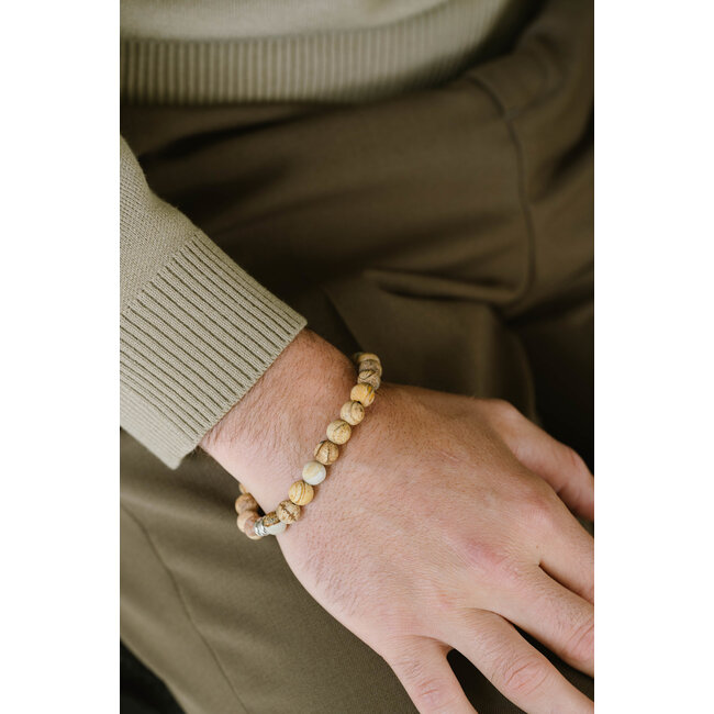 Steel & Barnett Armband Stones basic Wood M