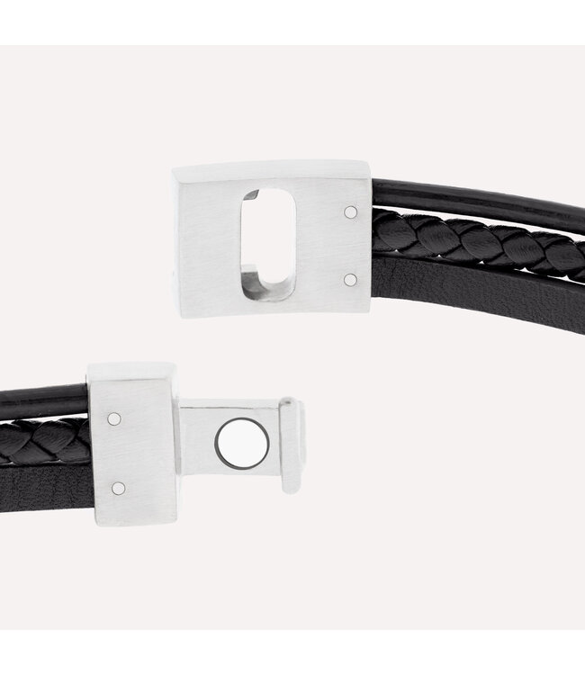 Steel & Barnett Leather Bracelet Casual Cole  Black M