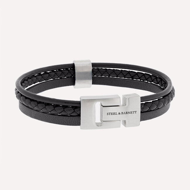 Steel & Barnett Leather Bracelet Casual Cole  Black M