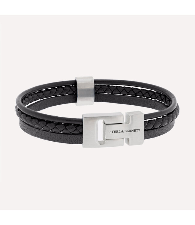 Steel & Barnett Leather Bracelet Casual Cole  Black M