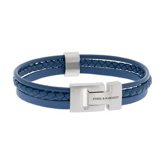 Steel & Barnett Leather Bracelet Casual Cole Jeans Blue M