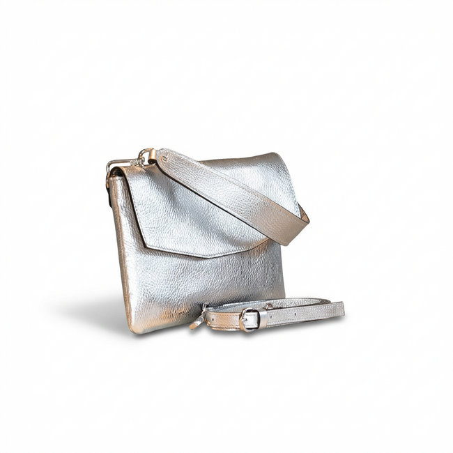 Carol J Leren handtas Angela in zilver