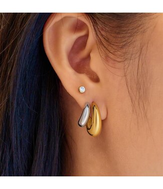 Ania Haie Oorring Two-Tone Dome Stud Hoop