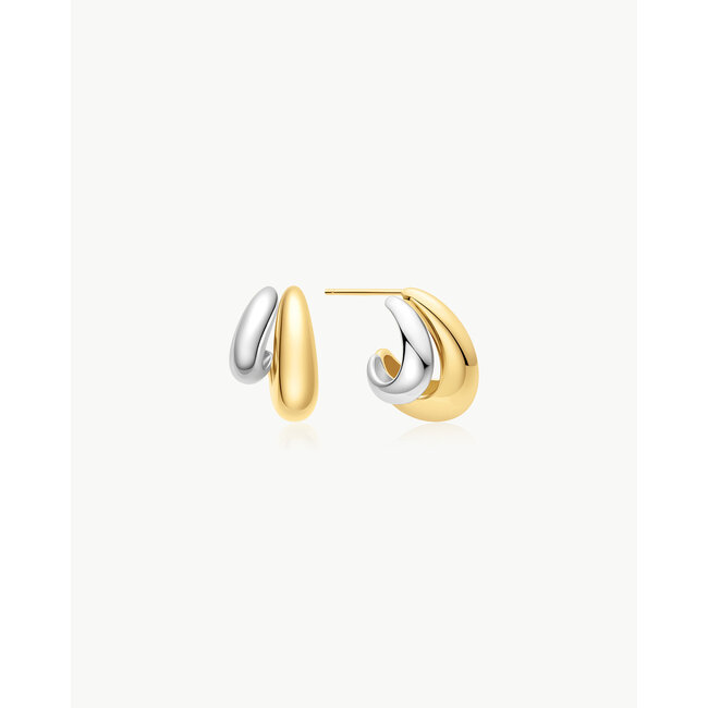 Ania Haie Oorring Two-Tone Dome Stud Hoop