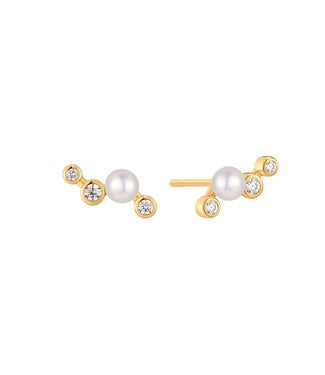 Ania Haie Oorring Zig-Zag Shell Pearl Stud