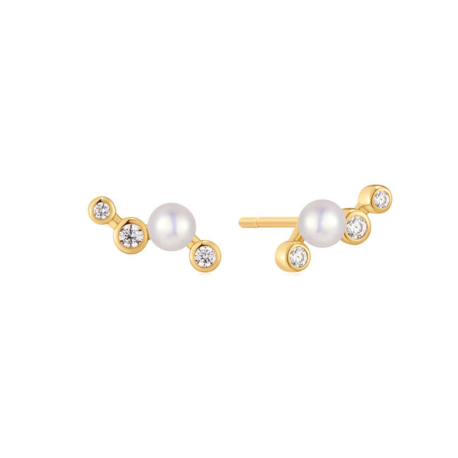 Ania Haie Oorring Zig-Zag Shell Pearl Stud