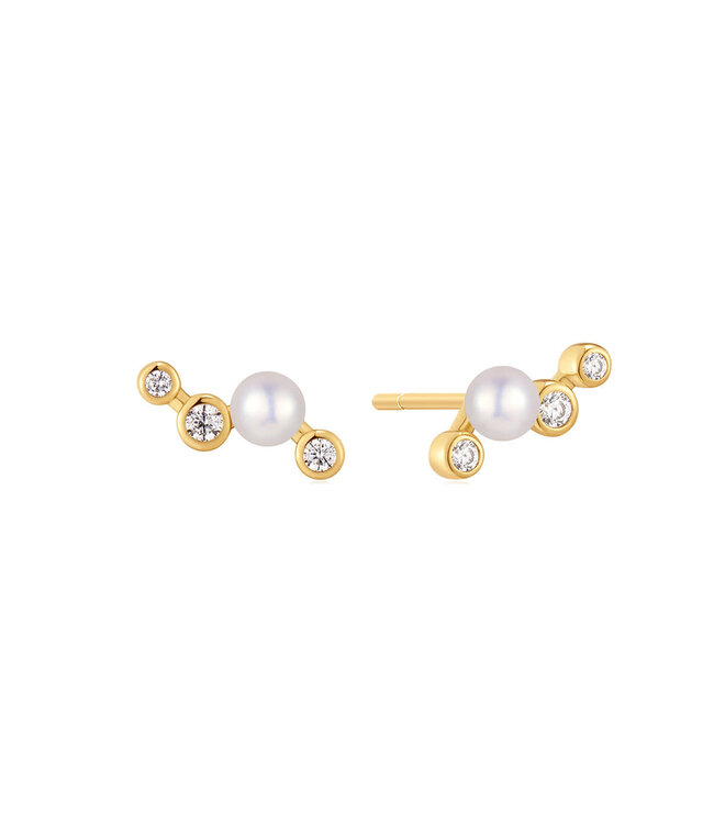 Ania Haie Oorring Zig-Zag Shell Pearl Stud