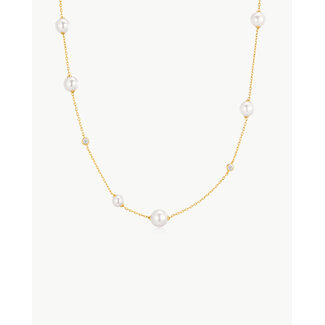 Ania Haie Halsketting Asymmetric Shell Pearl Station Gold