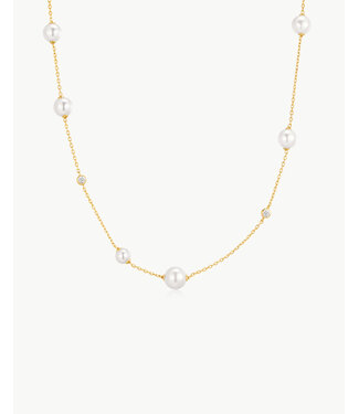 Ania Haie Halsketting Asymmetric Shell Pearl Station Gold