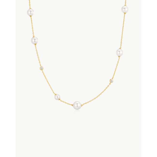 Ania Haie Halsketting Asymmetric Shell Pearl Station Gold