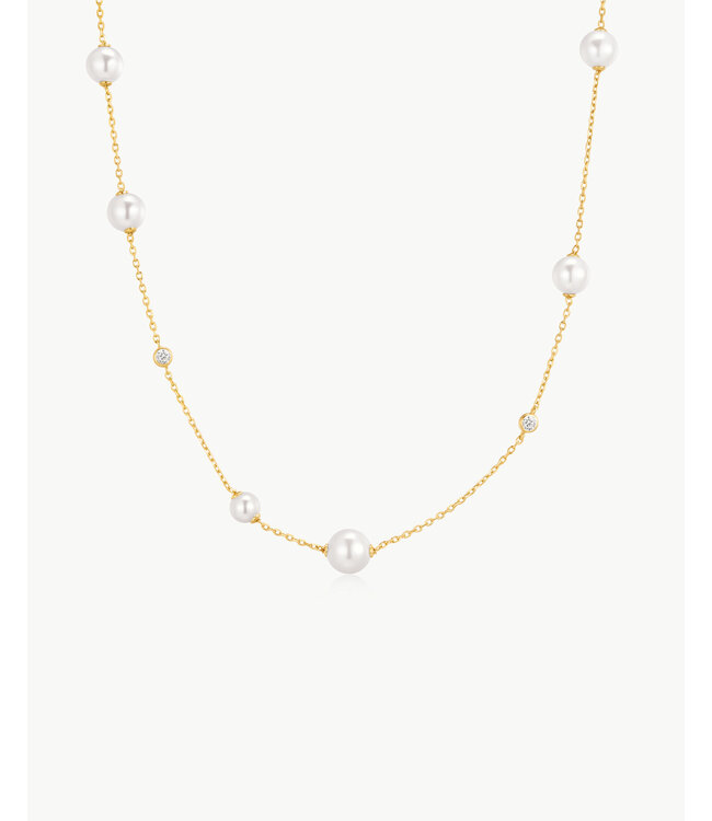 Ania Haie Halsketting Asymmetric Shell Pearl Station Gold