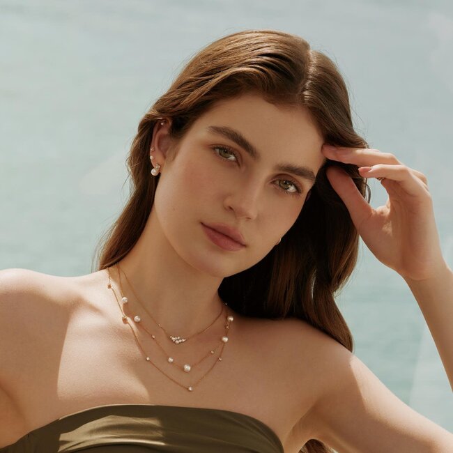 Ania Haie Halsketting Asymmetric Shell Pearl Station Gold