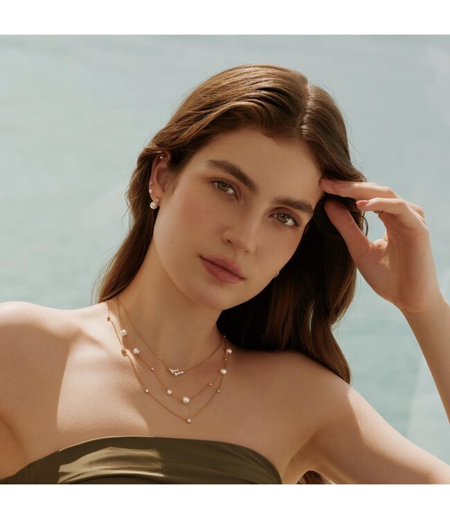 Ania Haie Halsketting Asymmetric Shell Pearl Station Gold