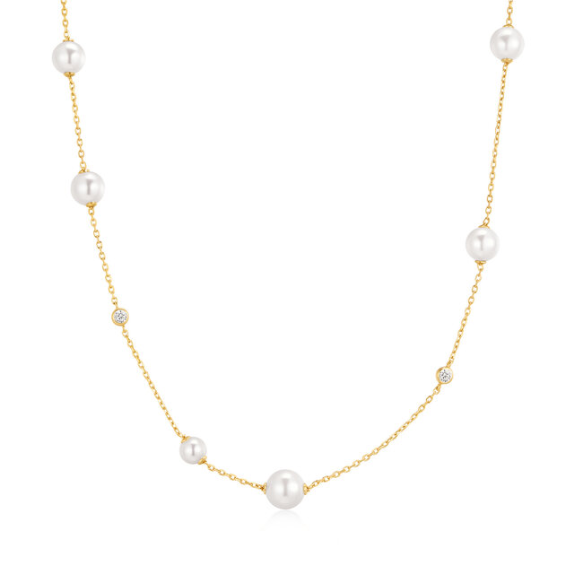 Ania Haie Halsketting Asymmetric Shell Pearl Station Gold