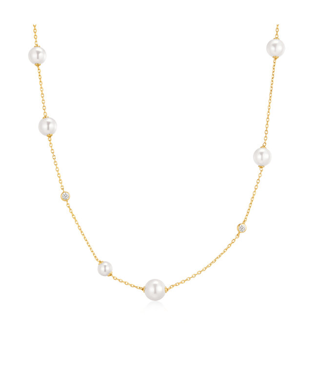 Ania Haie Halsketting Asymmetric Shell Pearl Station Gold