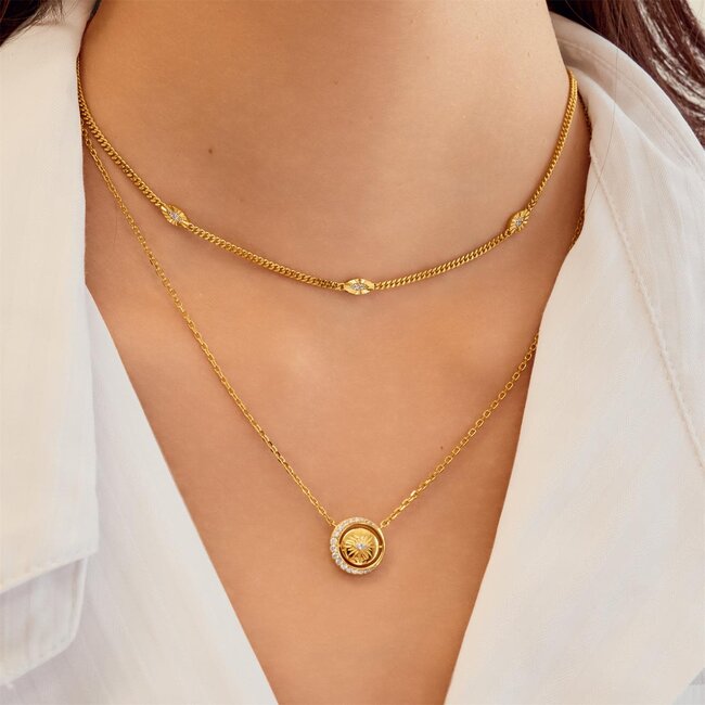 Ania Haie Halsketting Evil Eye Station Gold