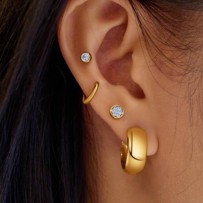 Ania Haie Oorring Small Pavé Disc stud