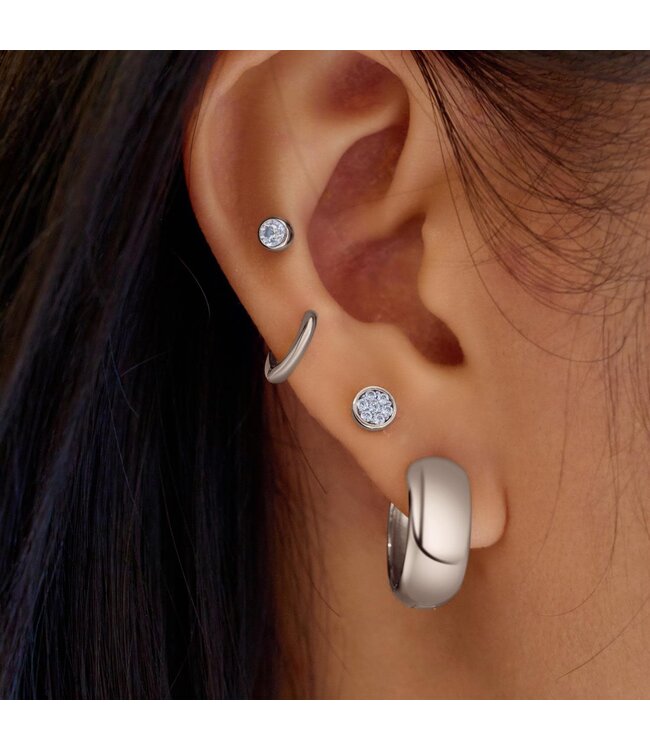 Ania Haie Oorring Small Pavé Disc stud