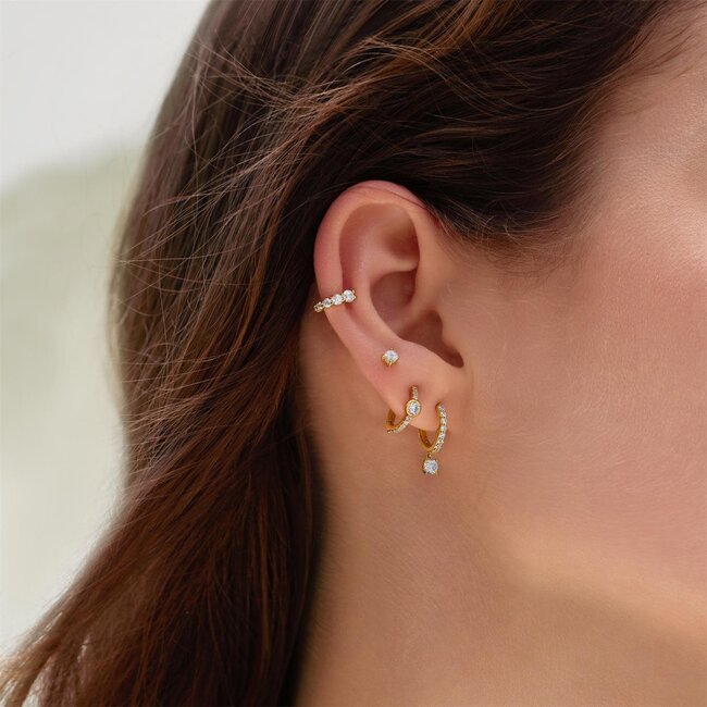 Ania Haie Oorring Graduated Sparkle Huggie Hoop