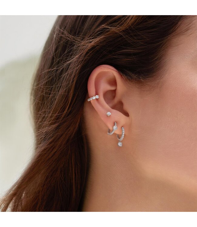 Ania Haie Oorring Graduated Sparkle Huggie Hoop