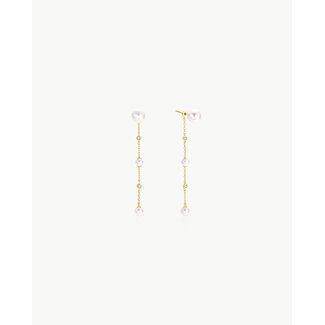 Ania Haie Oorring Cascade Shell Pearl Station Drop Gold