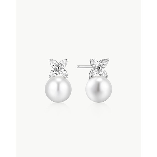 Ania Haie Oorring Shell Pearl & Lucky Clover Stud