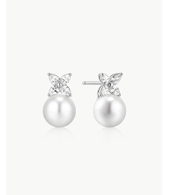 Ania Haie Oorring Shell Pearl & Lucky Clover Stud
