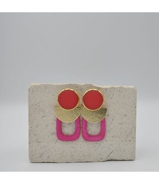 Maison Cachet Oorring Lunes Géométriques Magenta