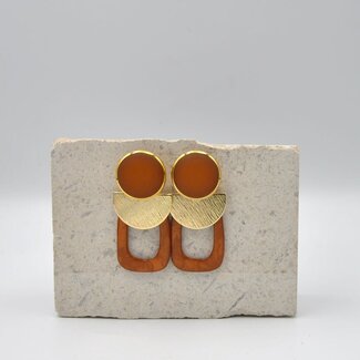 Maison Cachet Oorring Lunes Géométriques Caramel