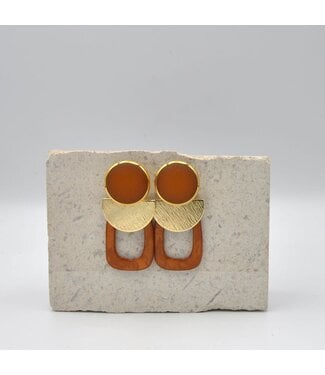 Maison Cachet Oorring Lunes Géométriques Caramel
