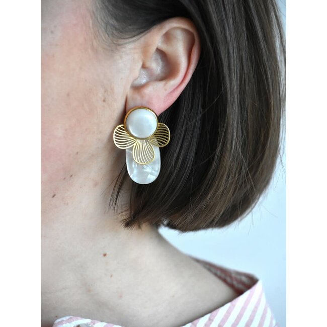 Maison Cachet Oorring Floréa Blanche