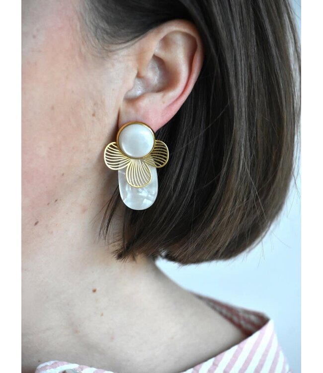 Maison Cachet Oorring Floréa Blanche