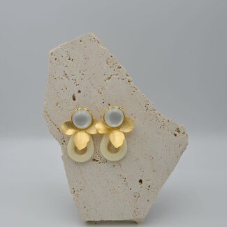 Maison Cachet Oorring Feuilles Creme